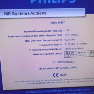 TEMPE Philips MRI Intera Achieva 1.5T Pulsar Philips MRI Intera Achieva 1.5T Pulsar