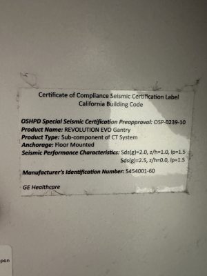 GE Revolution EVO CT Scan