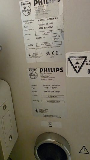 Philips Portable Radiology Practix Convenio-SN PC1-0327-YOM 2008 Radiology