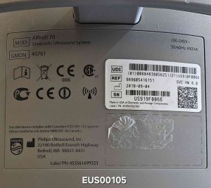 Philips Ultrasound Affiniti 70-SN US919F0066 (C-51, C10-3v, V6-2 Probes) Ultrasound
