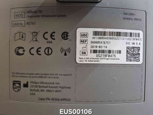 Philips Ultrasound Affiniti 70-SN US219F0475 (C-51, C10-3v, V6-2 Probes) Ultrasound