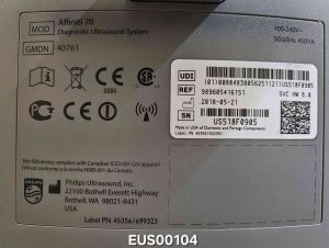 Philips Ultrasound Affiniti 70-SN US518F0905 (C-51, 3D9-3v, C10-3v, V6-2 Probes) Ultrasound