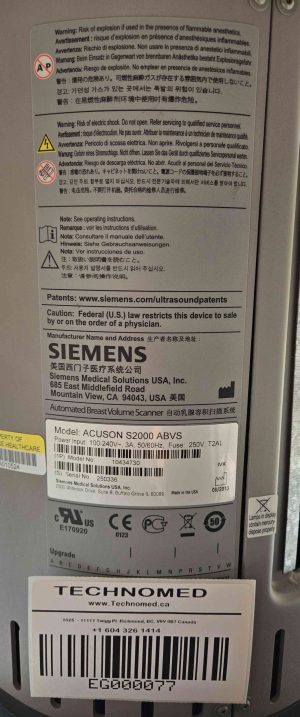 Siemens ACUSON S2000 ABVS Dental