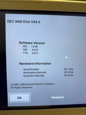 GE OEC 9900 Elite Angio - C Arm