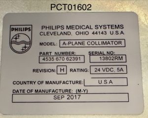 APLANE COLLIMATOR APPLAUSE (Calibration Data Available) CT Scan