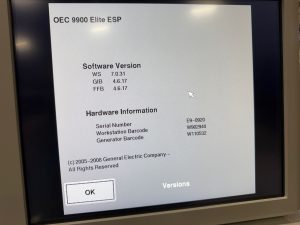 GE OEC 9900 STD 9 Angio - C Arm