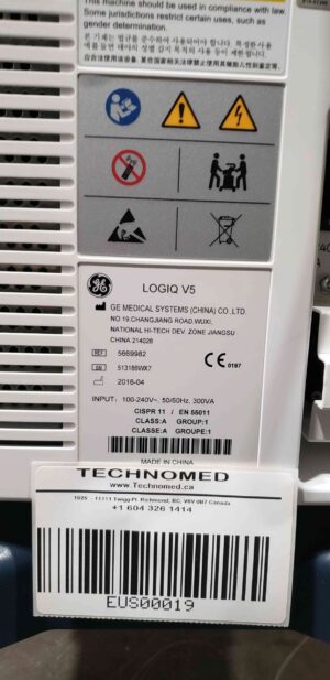 GE Ultrasound Logiq V5-YOM 2016 GE Logiq V5-YOM Ultrasound