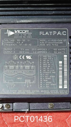 Vicor Dual Output Power Supply Vicor Dual Output Power Supply CT Scan