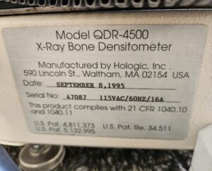 BMD Hologic QDR-4500 BMD QDR-4500 Bone Densitometer