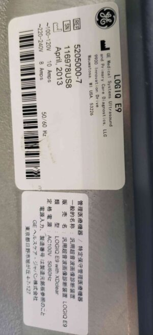 GE Logiq E9 GE Logiq E9 Ultrasound
